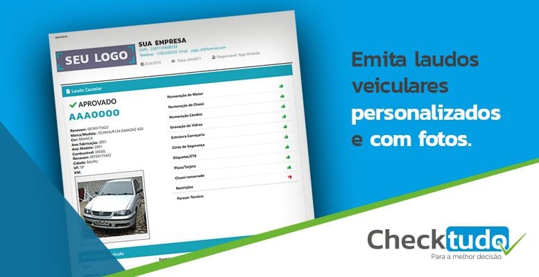 Saiba como emitir laudo do histórico veicular personalizado!